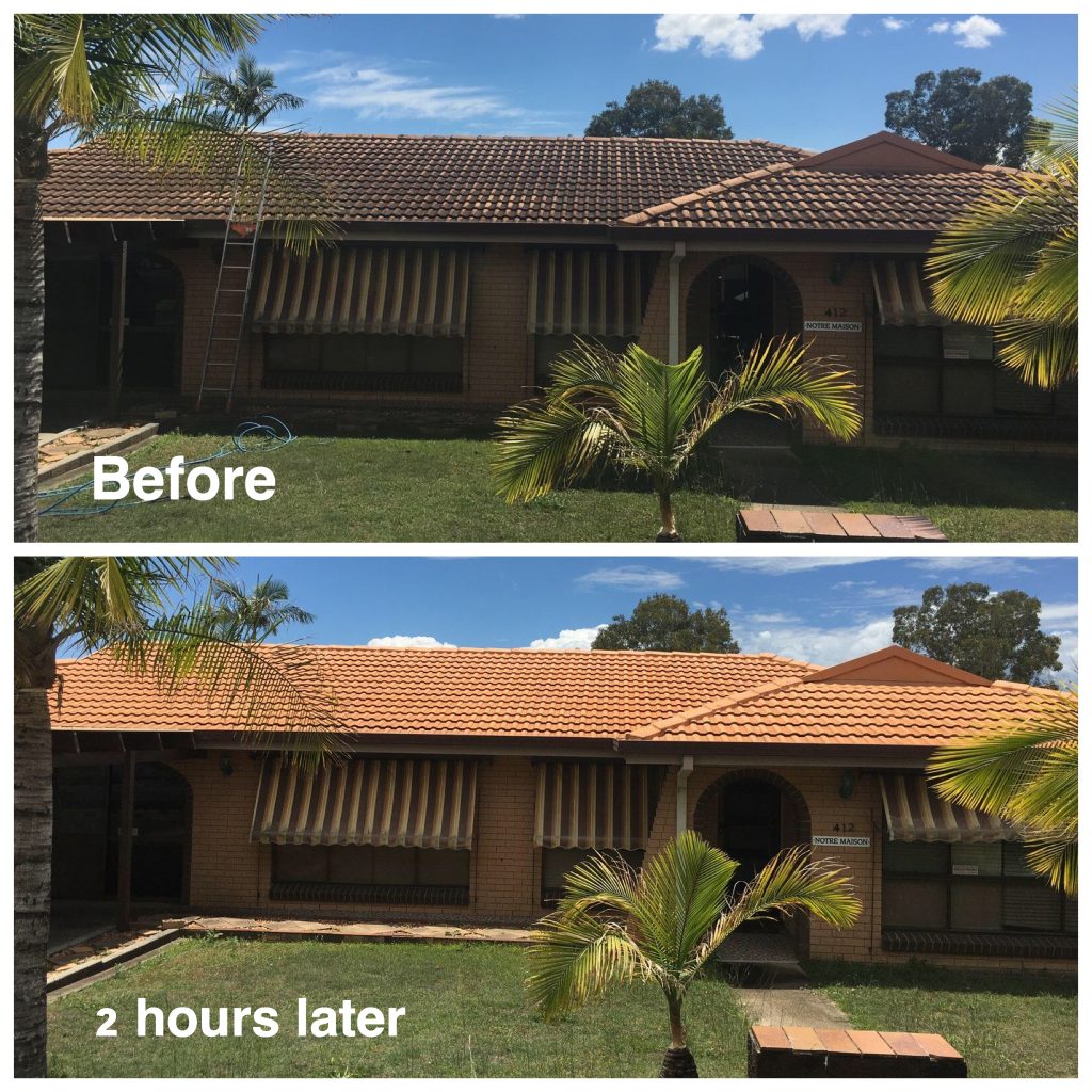 1300 Cleaning Group roof before after